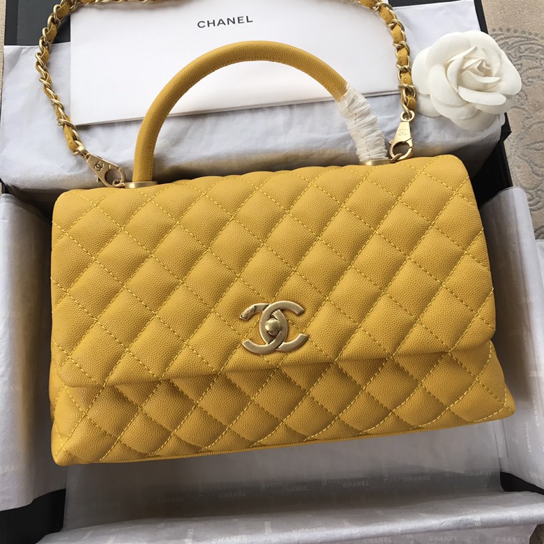 A92991, Flap Bag with Top Handle, CHANEL Handbags, Caviar, Grained Calfskin, Lizard & Gold-Tone Metal