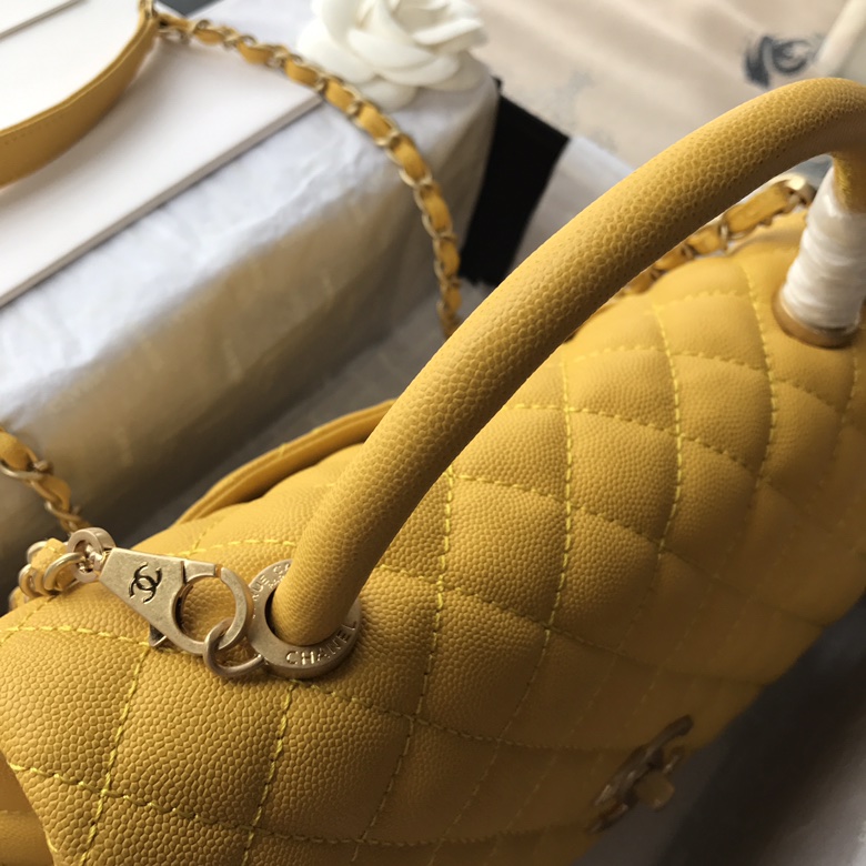 A92991, Flap Bag with Top Handle, CHANEL Handbags, Caviar, Grained Calfskin, Lizard & Gold-Tone Metal