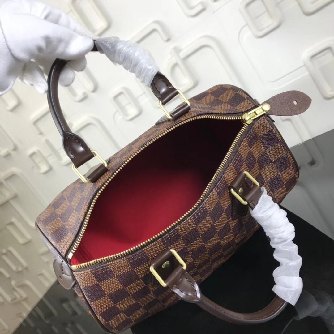N41365, SPEEDY 25 Damier Ebène Canvas, Louis Vuitton LV Top handle Bag