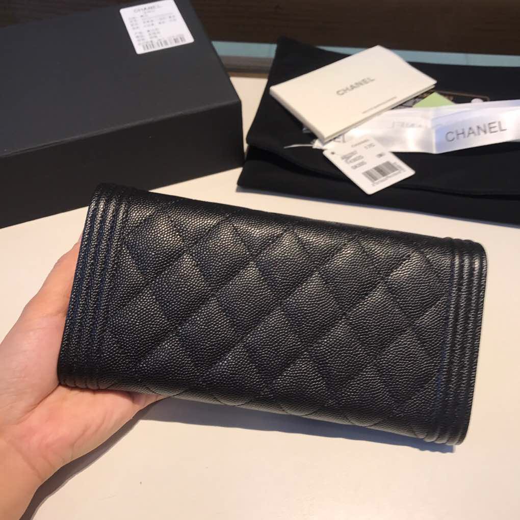 BOY CHANEL Flap Wallet, CAVIAR CALFSKIN
