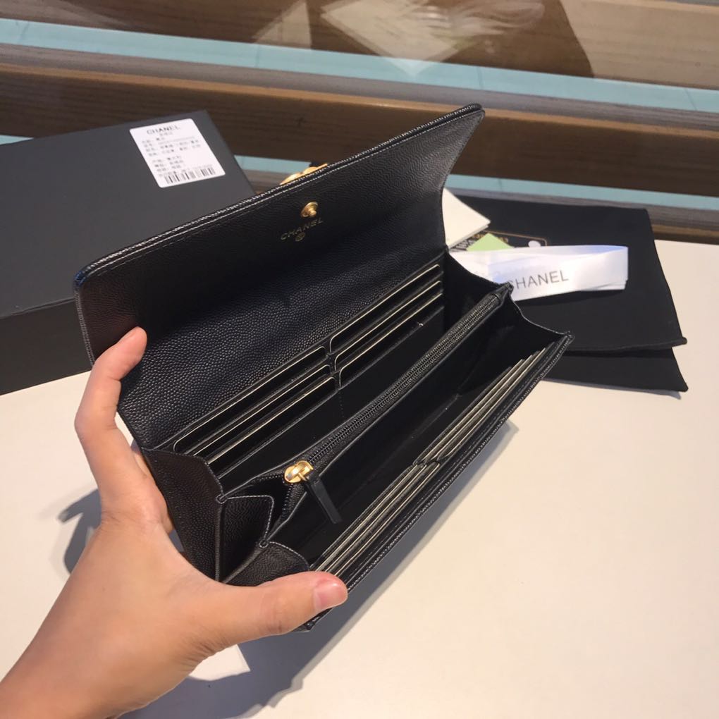 BOY CHANEL Flap Wallet, CAVIAR CALFSKIN