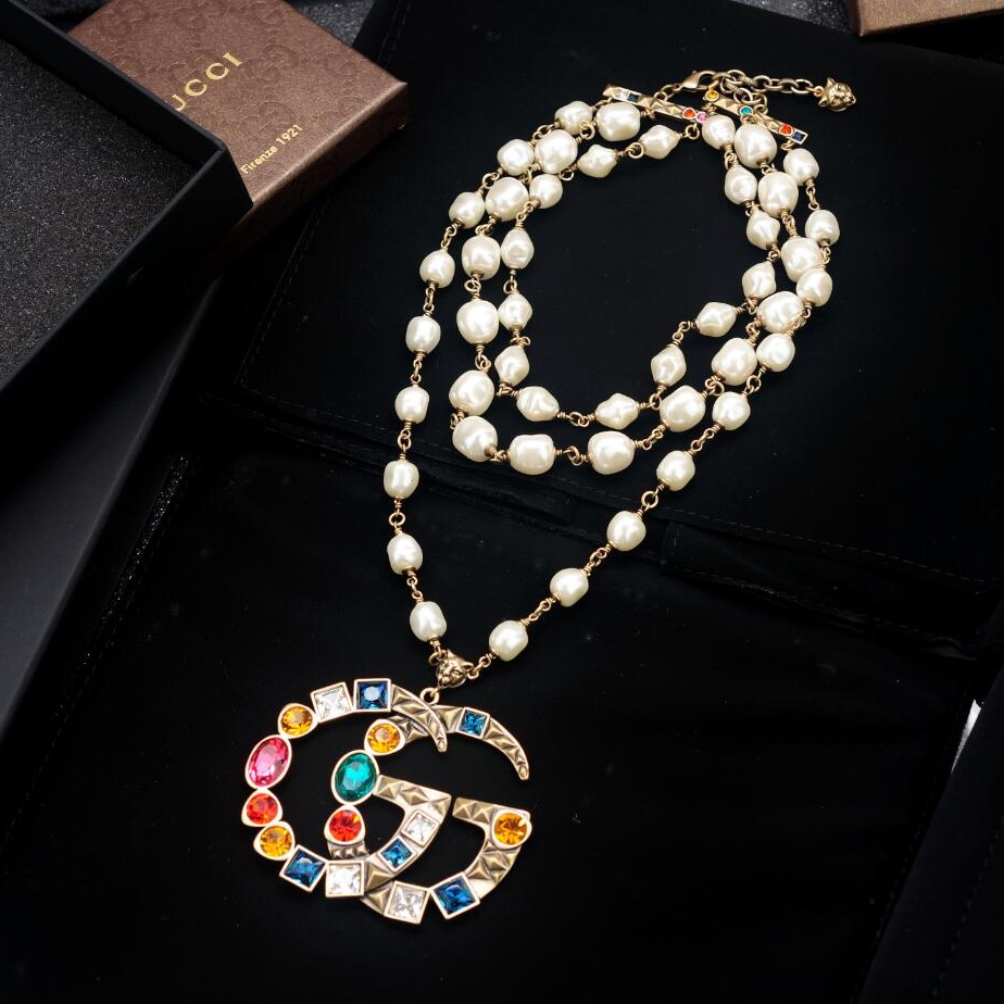 Crystal Double G necklace, GUCCI JEWELRY