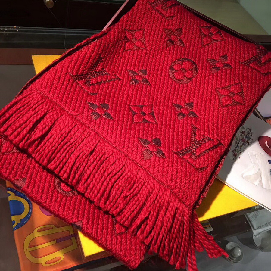LOGOMANIA SCARF, LOUIS VUITTON LV SCARF, 68.9 x 11.8 inches, 94% wool, 6% silk
