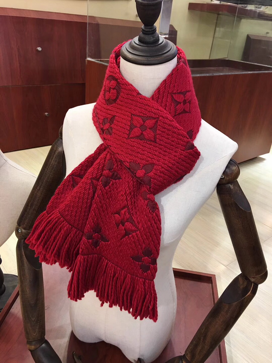 LOGOMANIA SCARF, LOUIS VUITTON LV SCARF, 68.9 x 11.8 inches, 94% wool, 6% silk