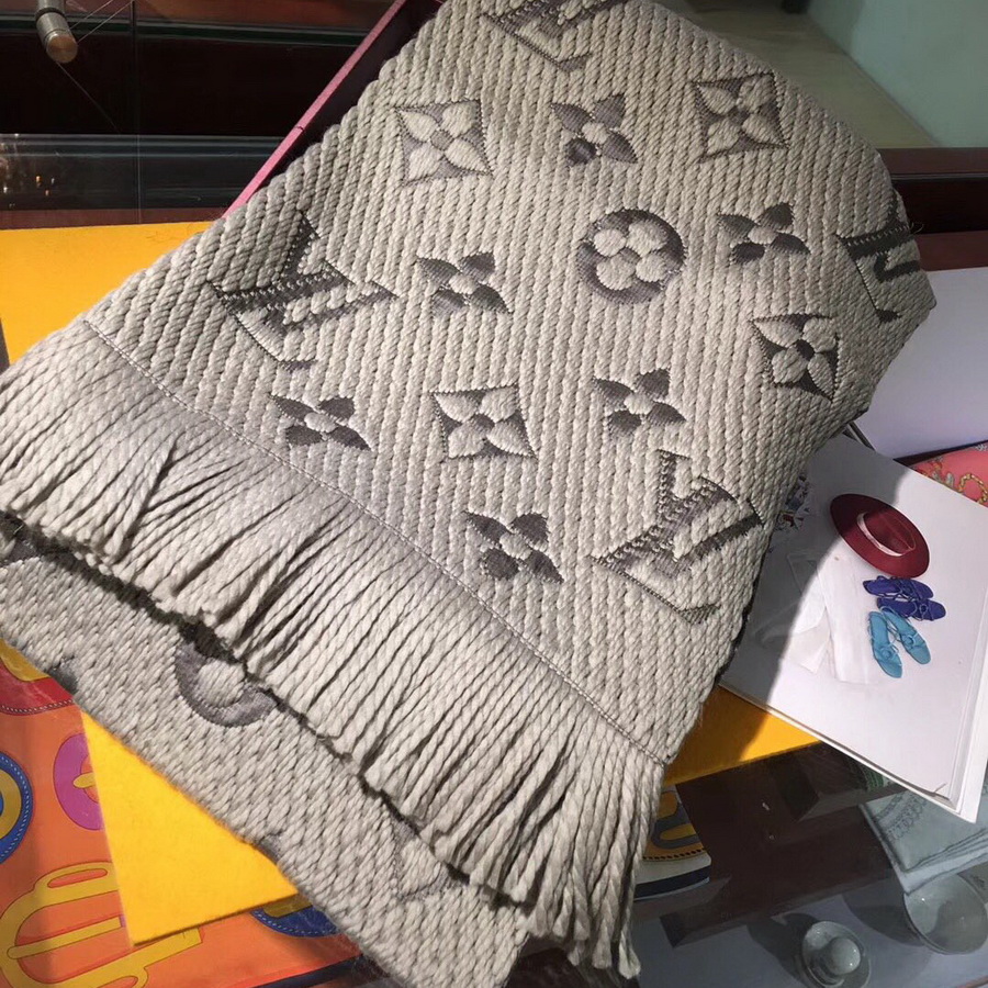 LOGOMANIA SCARF, LOUIS VUITTON LV SCARF, 68.9 x 11.8 inches, 94% wool, 6% silk