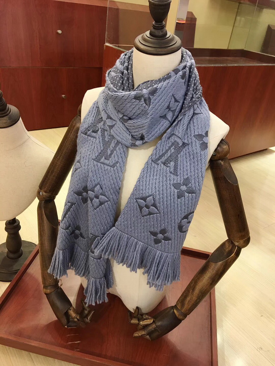 LOGOMANIA SCARF, LOUIS VUITTON LV SCARF, 68.9 x 11.8 inches, 94% wool, 6% silk