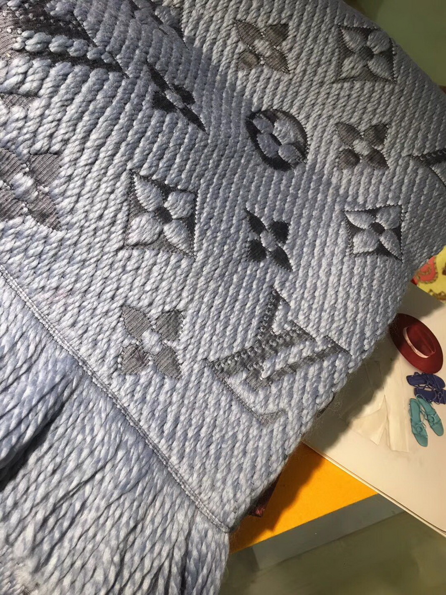 LOGOMANIA SCARF, LOUIS VUITTON LV SCARF, 68.9 x 11.8 inches, 94% wool, 6% silk