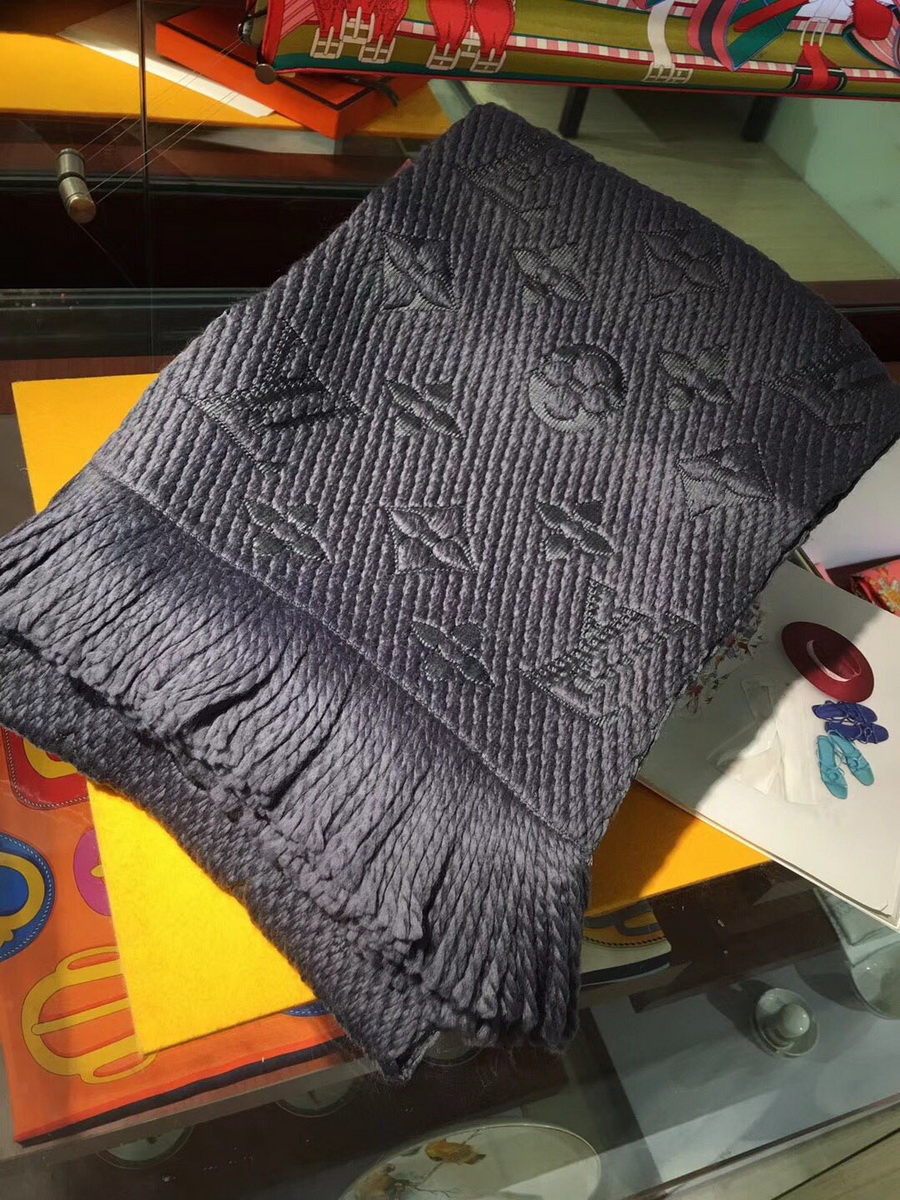 LOGOMANIA SCARF, LOUIS VUITTON LV SCARF, 68.9 x 11.8 inches, 94% wool, 6% silk