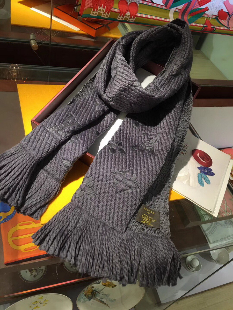 LOGOMANIA SCARF, LOUIS VUITTON LV SCARF, 68.9 x 11.8 inches, 94% wool, 6% silk