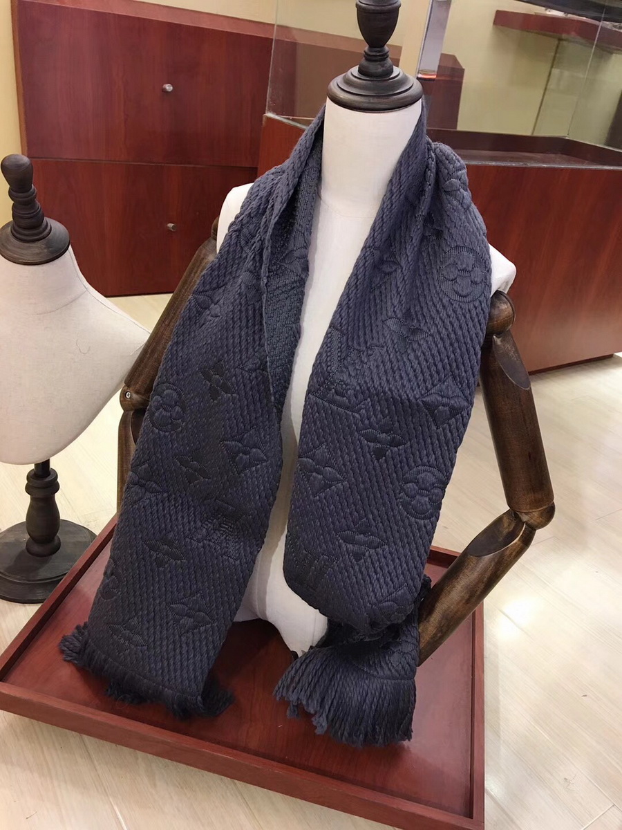 LOGOMANIA SCARF, LOUIS VUITTON LV SCARF, 68.9 x 11.8 inches, 94% wool, 6% silk