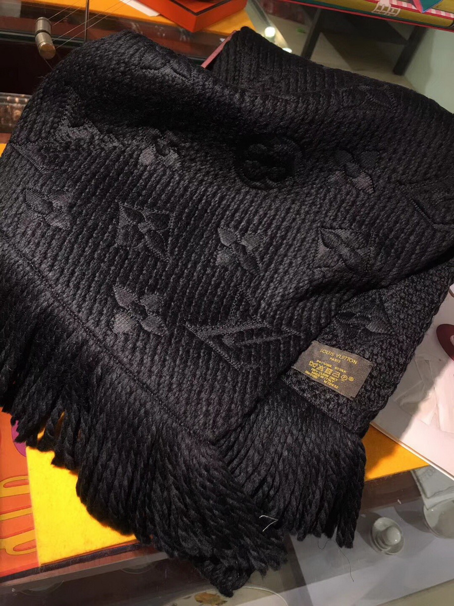 LOGOMANIA SCARF, LOUIS VUITTON LV SCARF, 68.9 x 11.8 inches, 94% wool, 6% silk