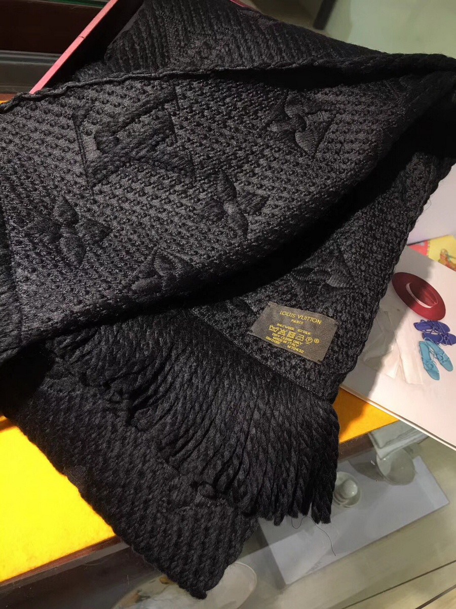 LOGOMANIA SCARF, LOUIS VUITTON LV SCARF, 68.9 x 11.8 inches, 94% wool, 6% silk