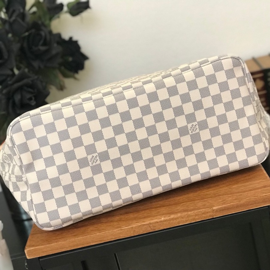 Louis Vuitton LV Handbags, NEVERFULL GM N41360, Damier Azur Canvas, 15.7 x 13.0 x 7.9 inches, Original Quality