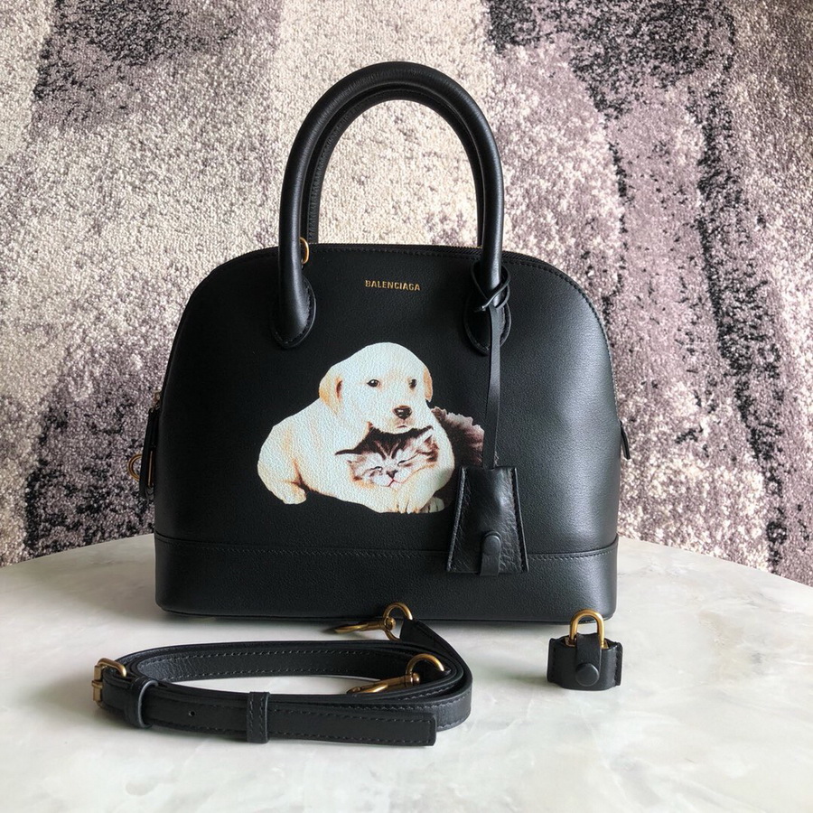 Puppy And Kitten Ville Top Handle S, Balenciaga Handbags Soft calfskin puppy and kitten printed small bag