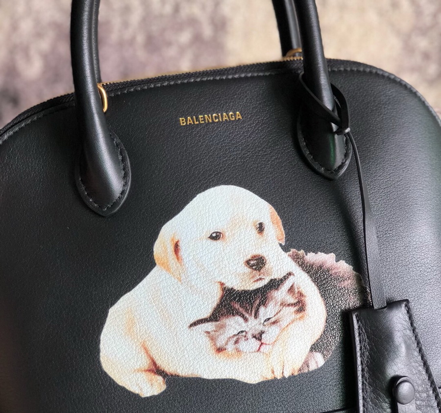 Puppy And Kitten Ville Top Handle S, Balenciaga Handbags Soft calfskin puppy and kitten printed small bag
