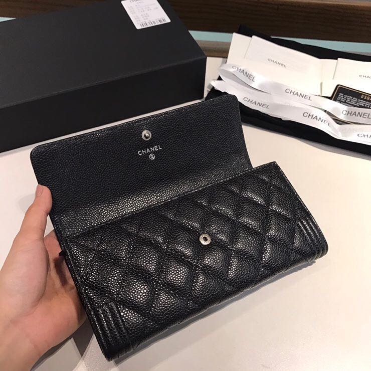 BOY CHANEL Flap Wallet, CAVIAR CALFSKIN