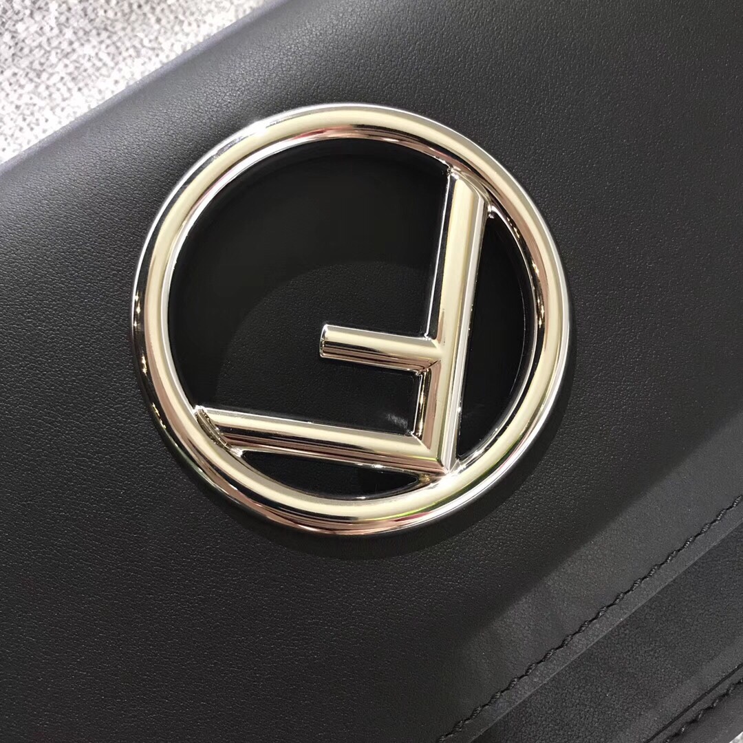 KAN I F SMALL, Black leather bag, Fendi Shoulder Bag