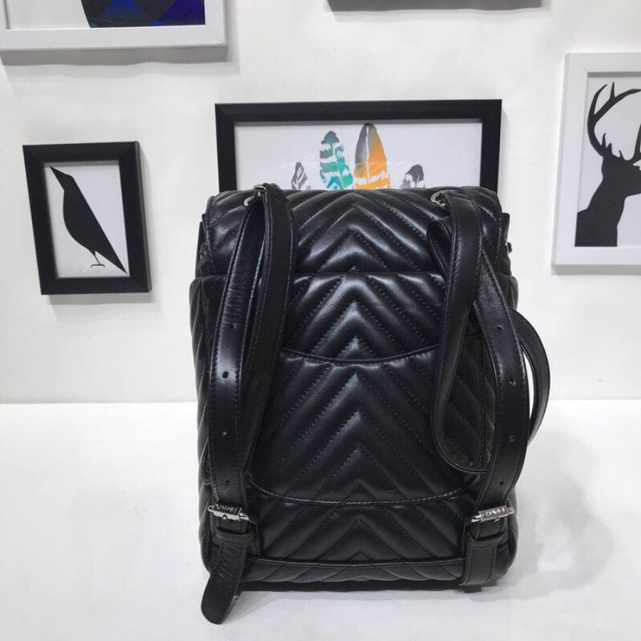 Chanel Backpack, Lambskin, Silver-Tone Metal