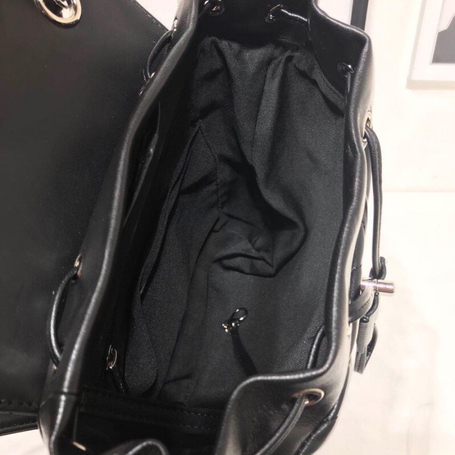Chanel Backpack, Lambskin, Silver-Tone Metal