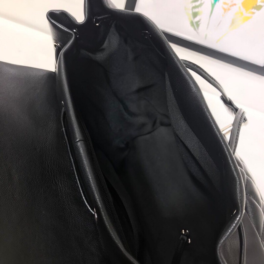 Chanel Backpack, Lambskin, Silver-Tone Metal