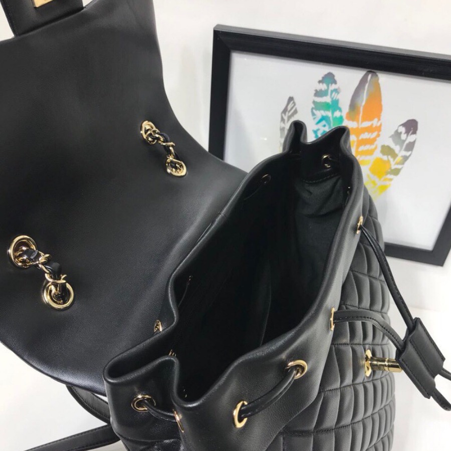Chanel Backpack, Lambskin, Gold-Tone Metal