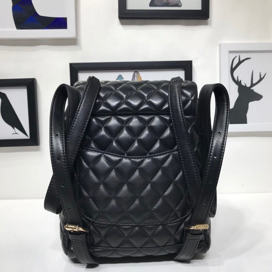 Chanel Backpack, Lambskin, Gold-Tone Metal
