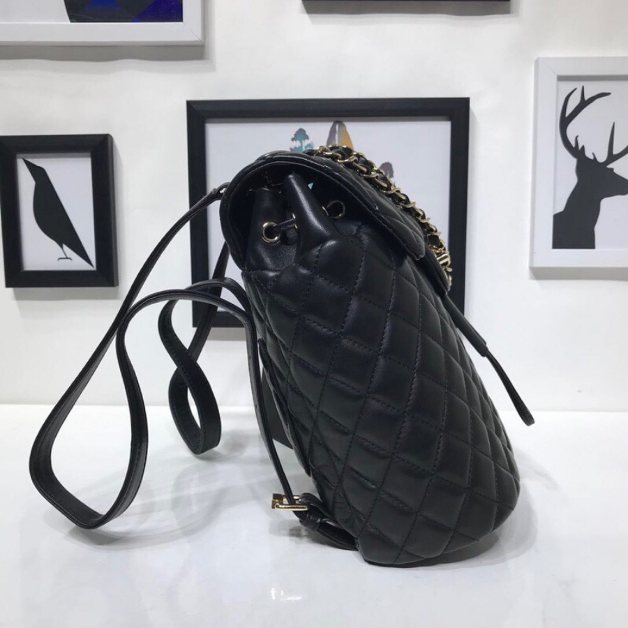 Chanel Backpack, Lambskin, Gold-Tone Metal