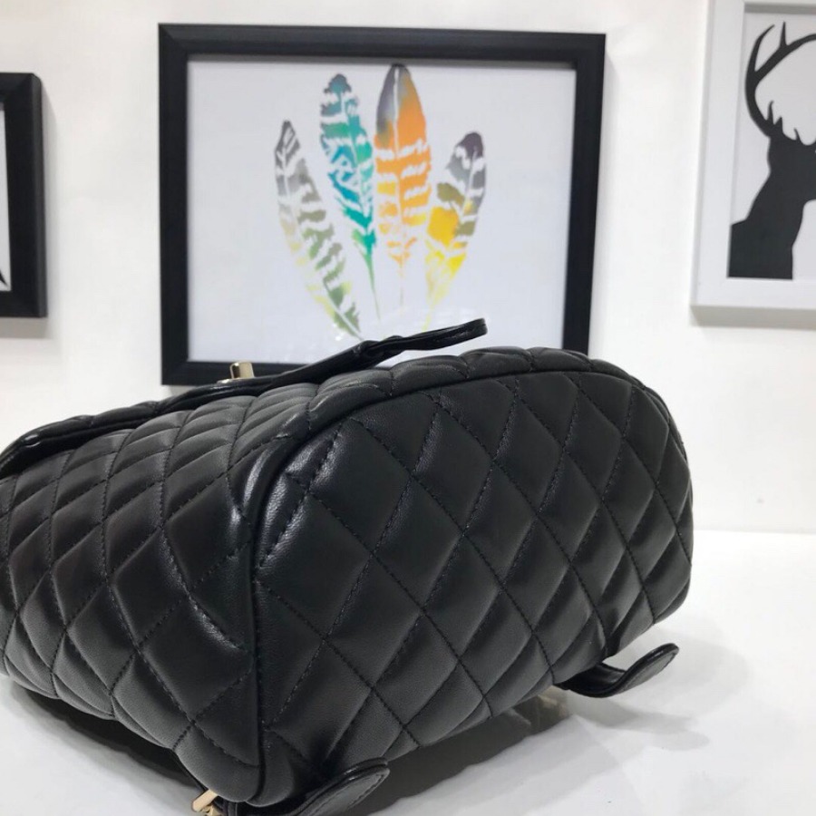 Chanel Backpack, Lambskin, Gold-Tone Metal