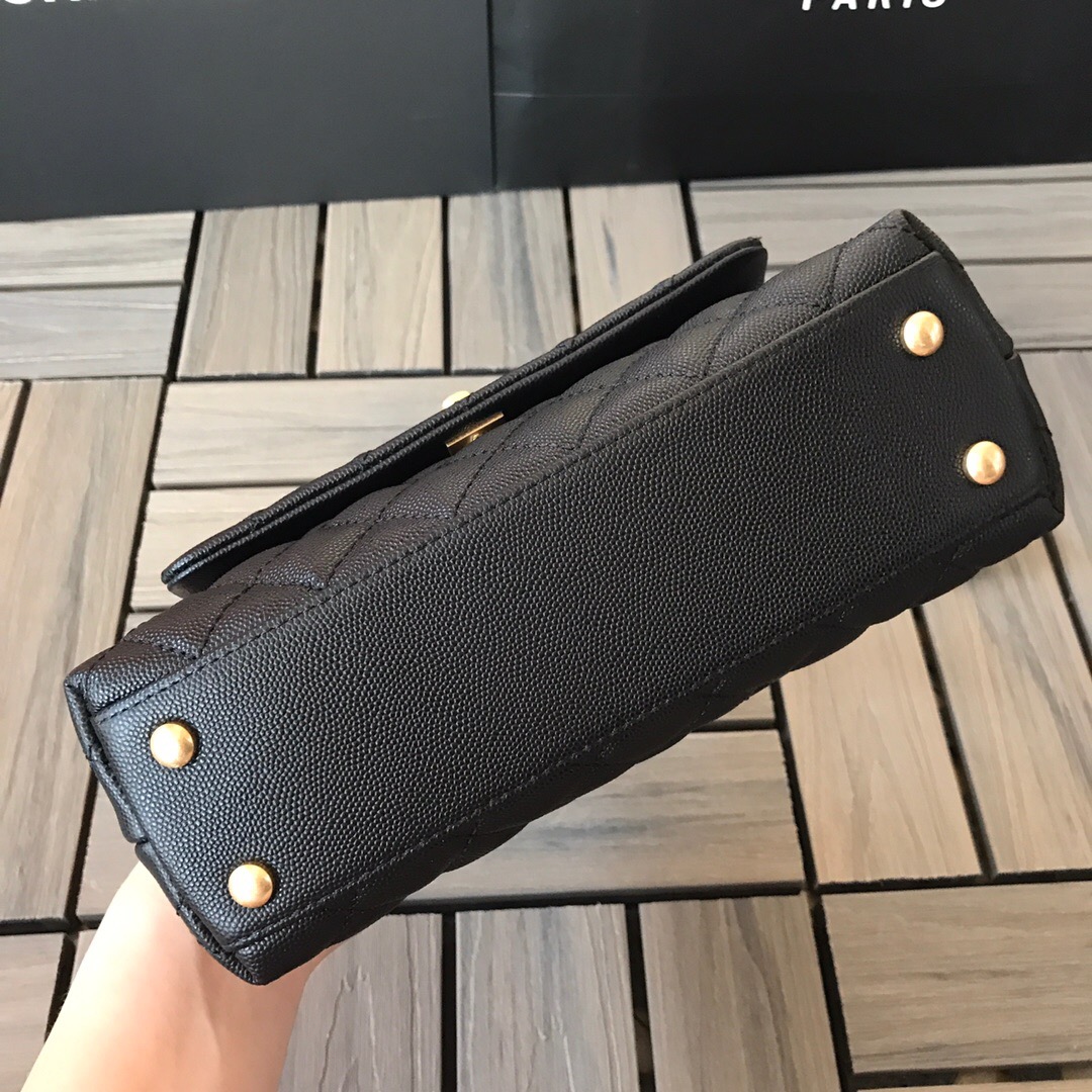 A92990, Small Flap Bag with Top Handle, CHANEL Handbags, Caviar, Grained Calfskin