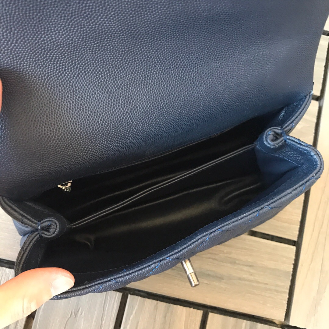 A92990, Small Flap Bag with Top Handle, CHANEL Handbags, Caviar, Grained Calfskin