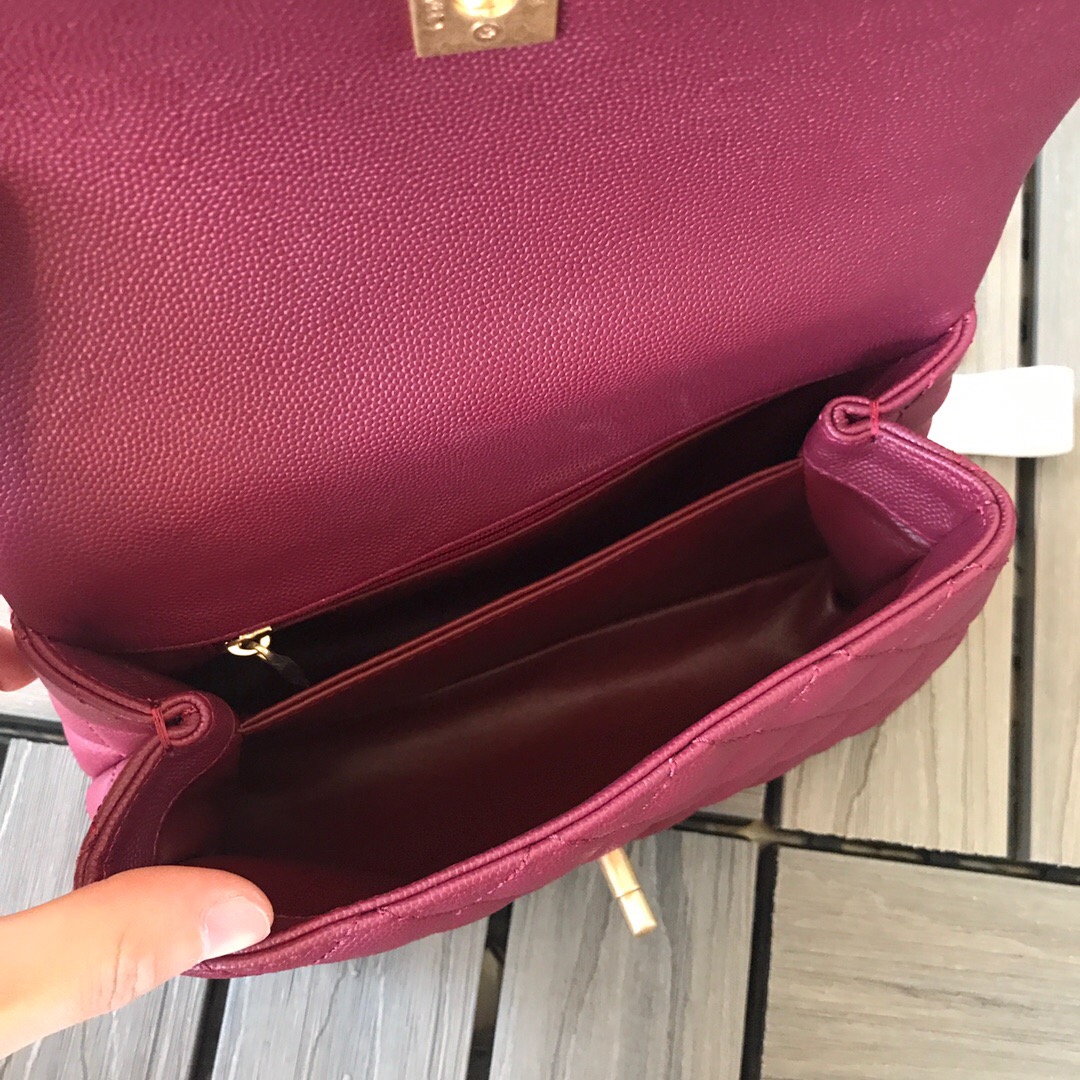 A92990, Small Flap Bag with Top Handle, CHANEL Handbags, Caviar, Grained Calfskin