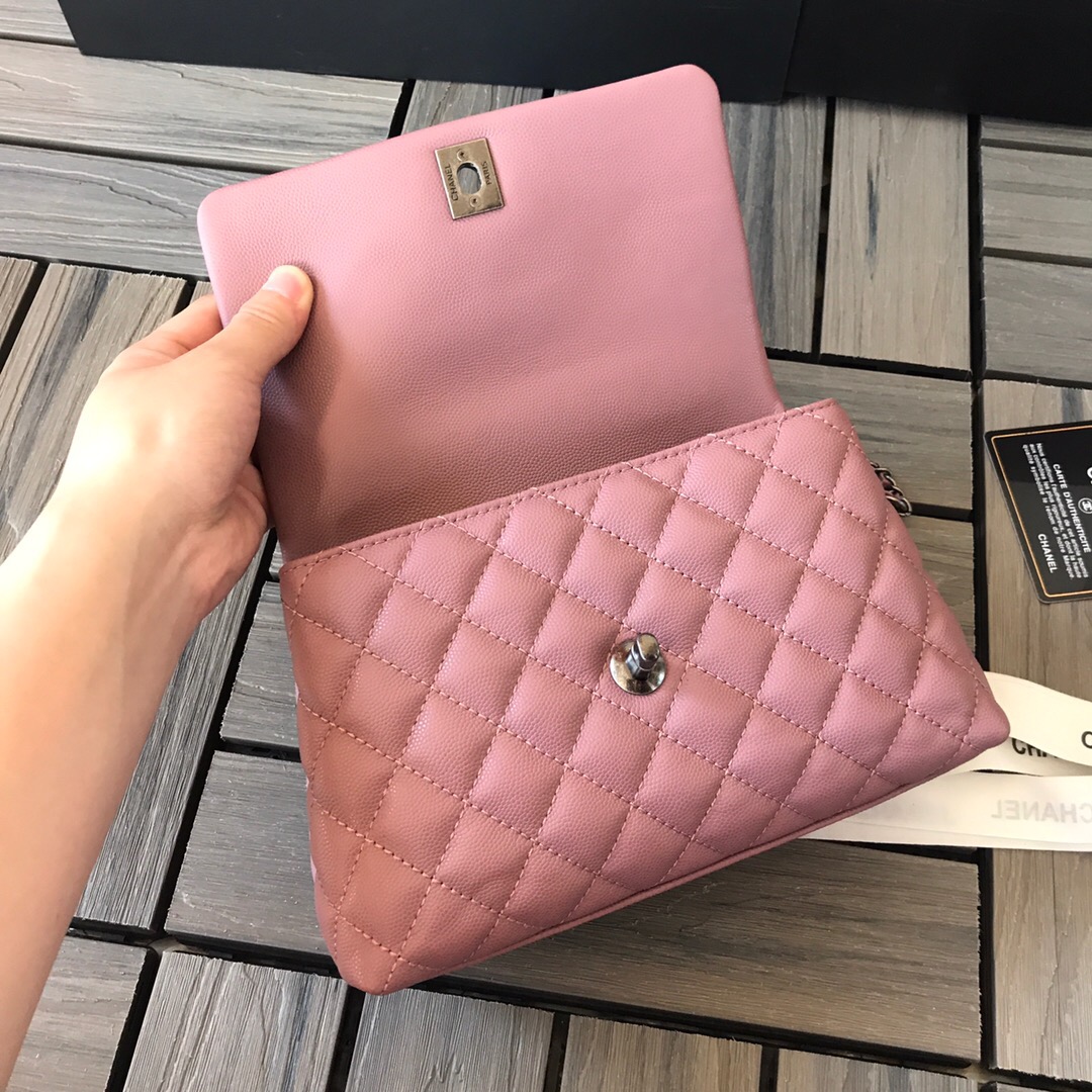 A92990, Small Flap Bag with Top Handle, CHANEL Handbags, Caviar, Grained Calfskin