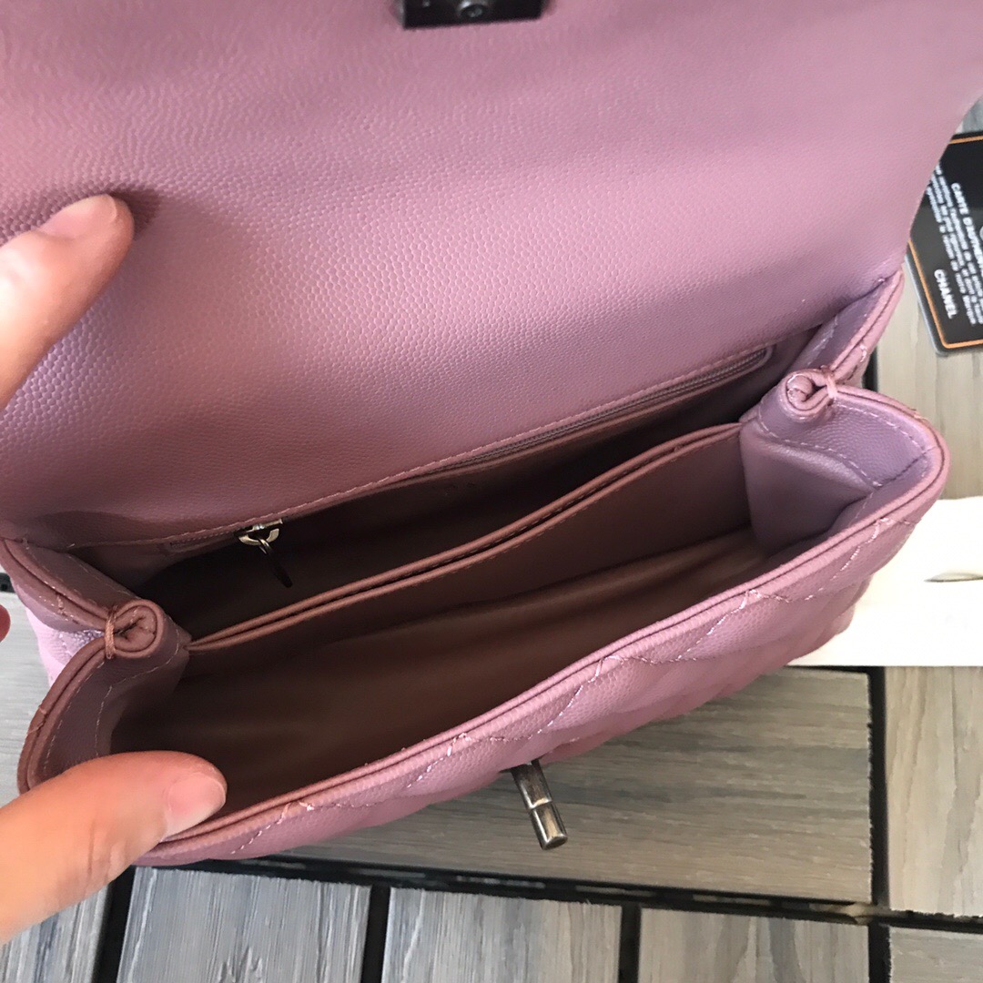 A92990, Small Flap Bag with Top Handle, CHANEL Handbags, Caviar, Grained Calfskin