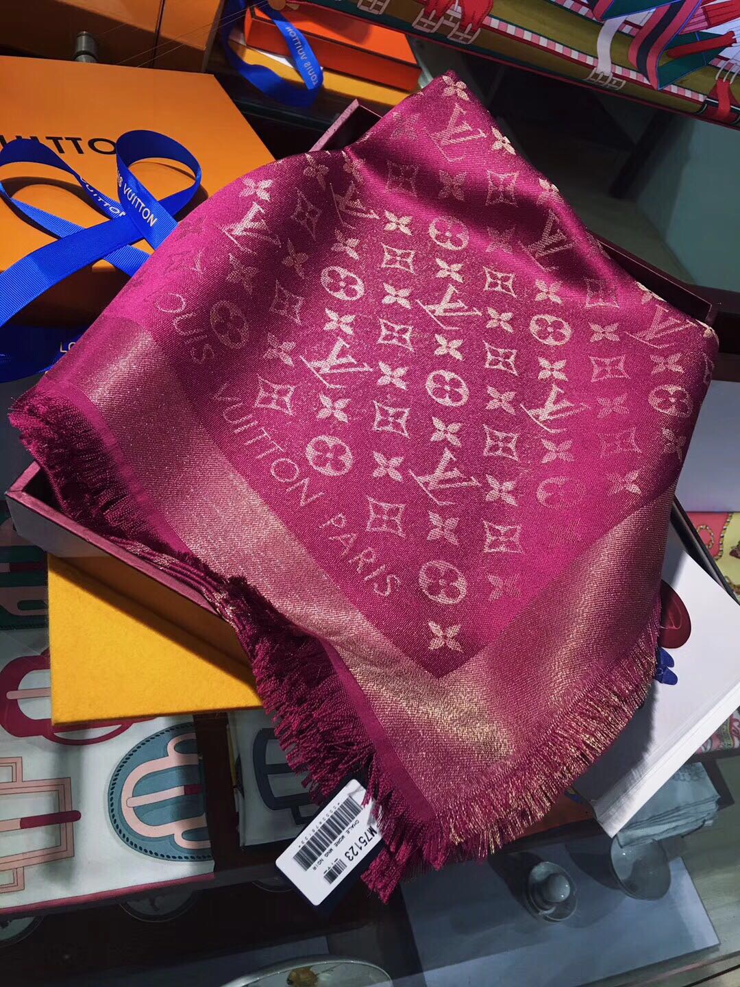 MONOGRAM SHINE(Gold) SHAWL, LOUIS VUITTON LV SHAWL