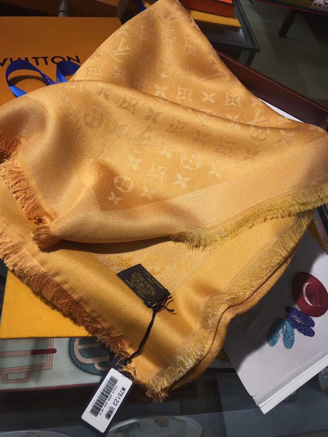MONOGRAM SHINE(Gold) SHAWL, LOUIS VUITTON LV SHAWL