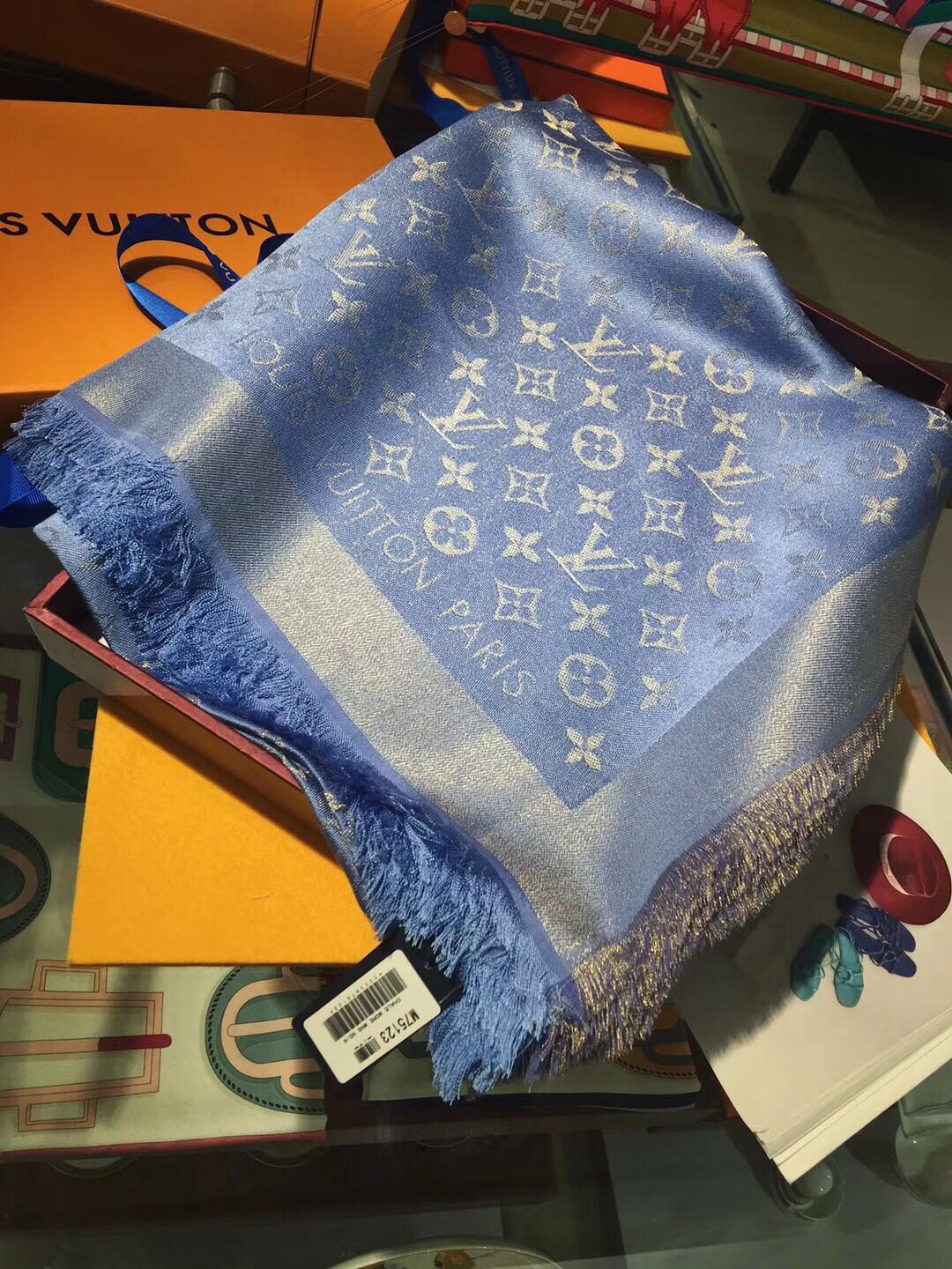 MONOGRAM SHINE(Gold) SHAWL, LOUIS VUITTON LV SHAWL