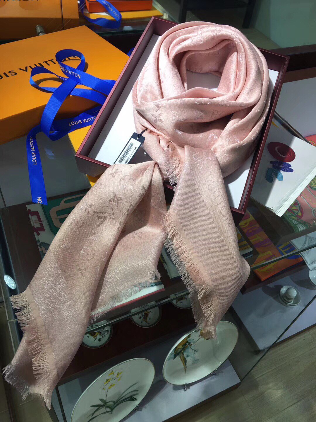MONOGRAM SHINE(Silver) SHAWL, LOUIS VUITTON LV SHAWL