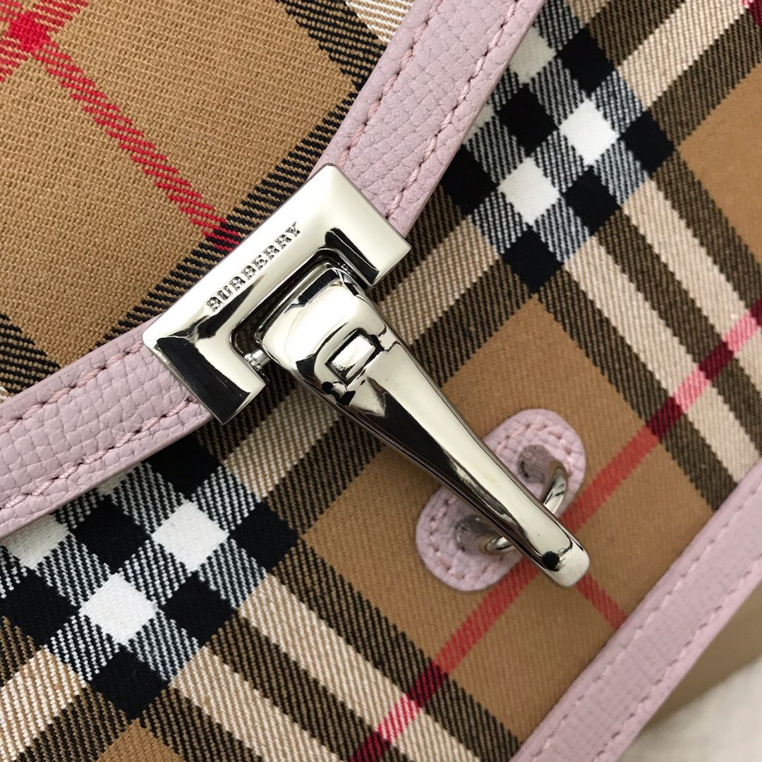 80063591, Small Vintage Check and Leather Crossbody Bag, Burberry Handbag