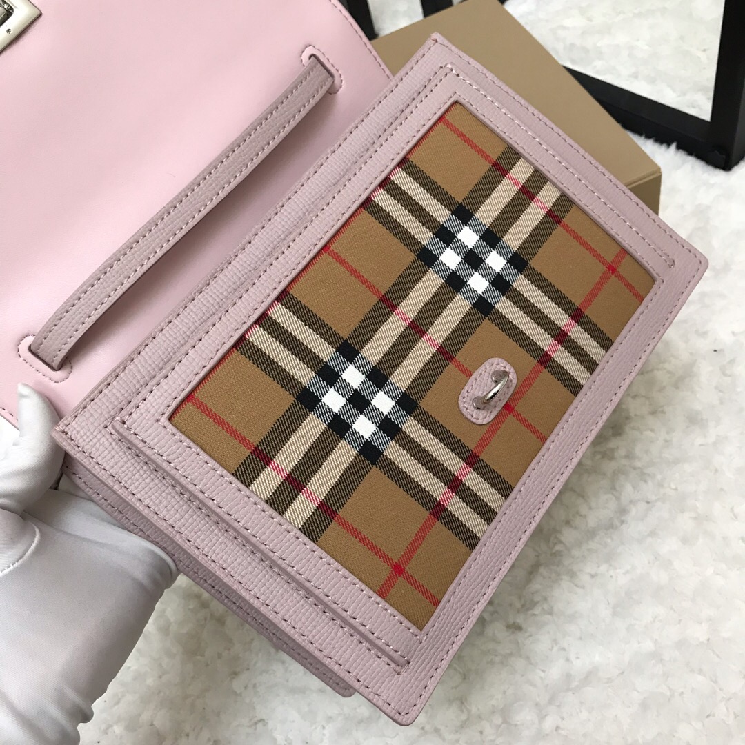 80063591, Small Vintage Check and Leather Crossbody Bag, Burberry Handbag