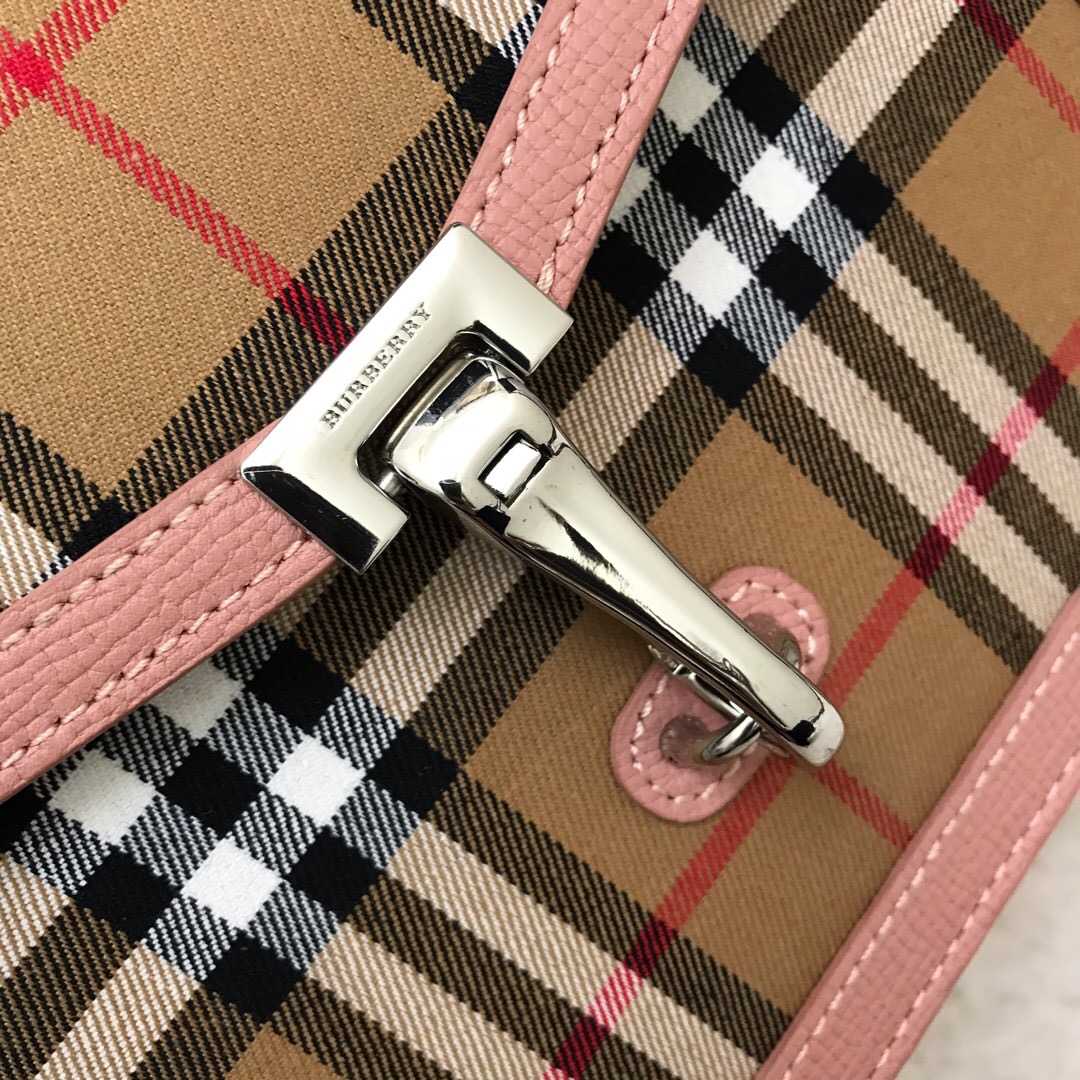80063591, Small Vintage Check and Leather Crossbody Bag, Burberry Handbag