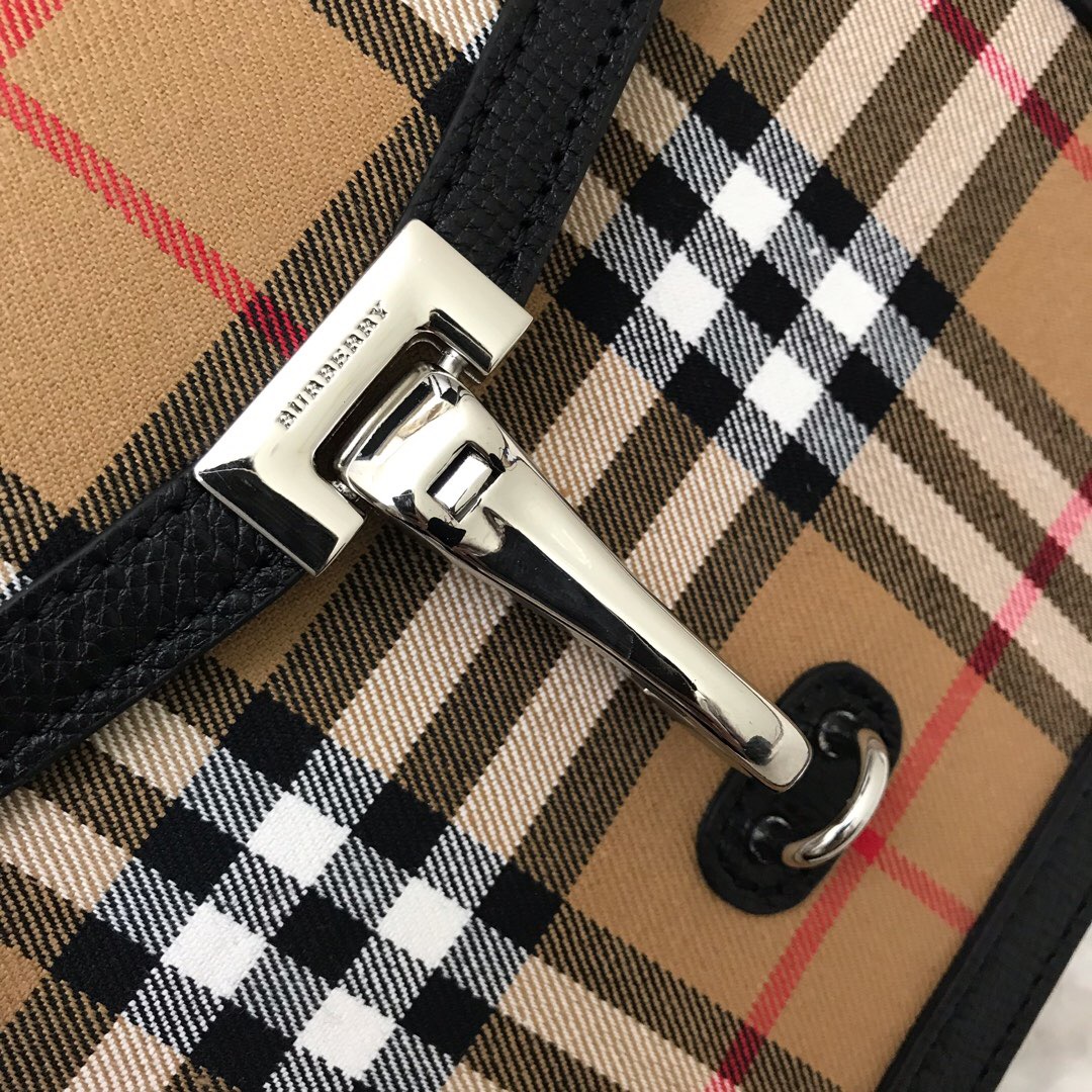 80063591, Small Vintage Check and Leather Crossbody Bag, Burberry Handbag
