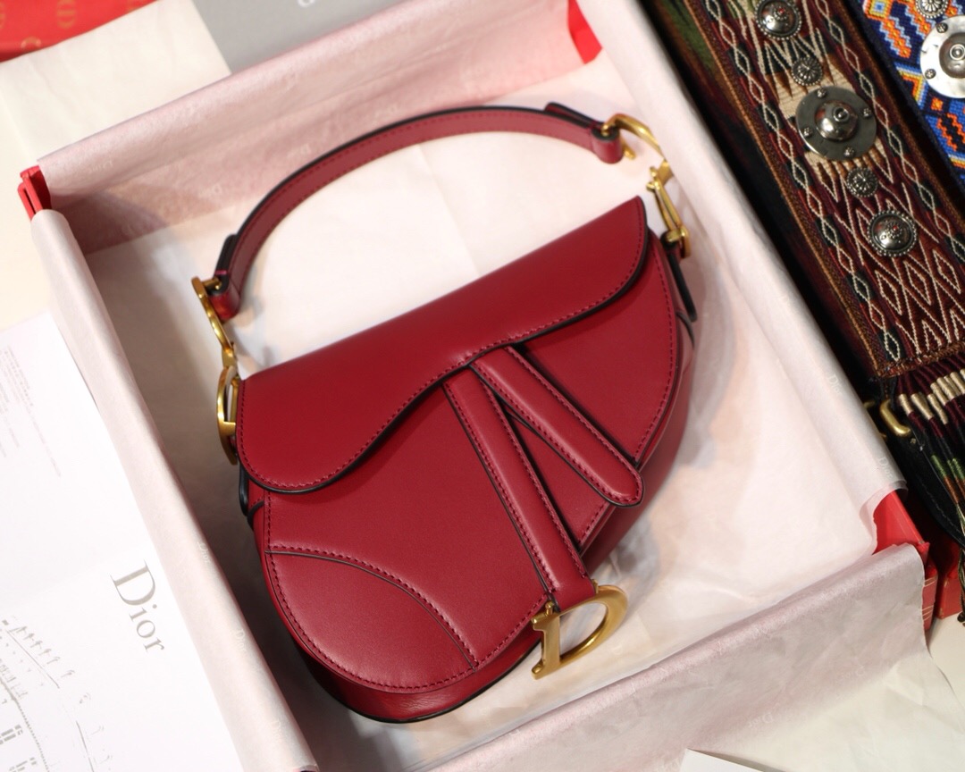 M0447CWVG, MINI DIOR SADDLE CALFSKIN BAG