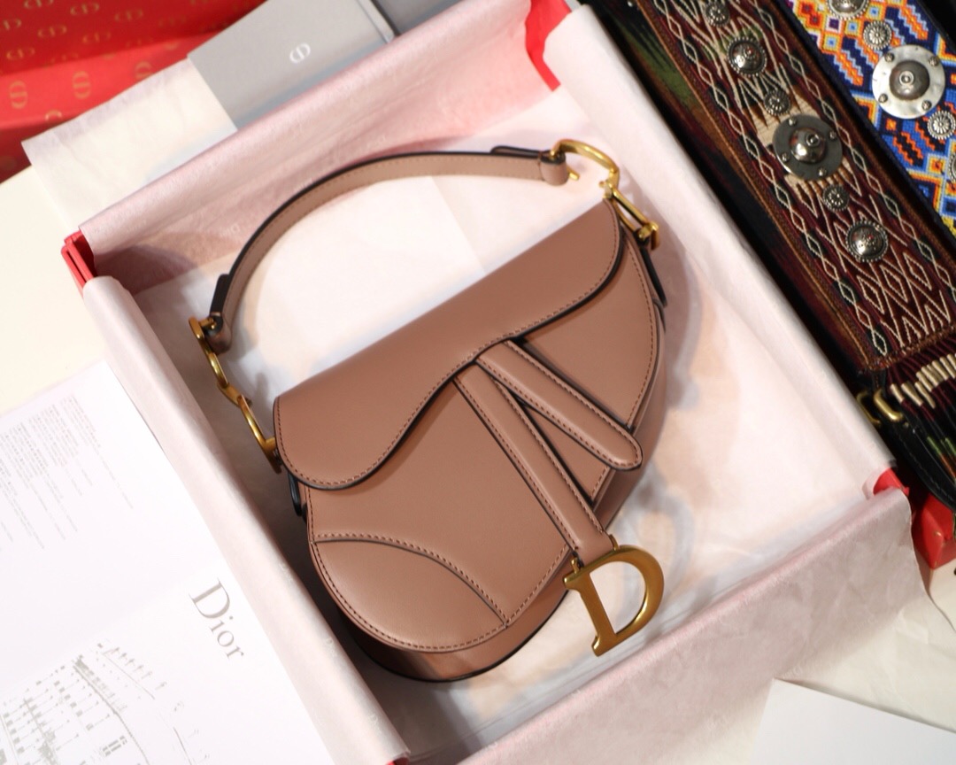 M0447CWVG, MINI DIOR SADDLE CALFSKIN BAG