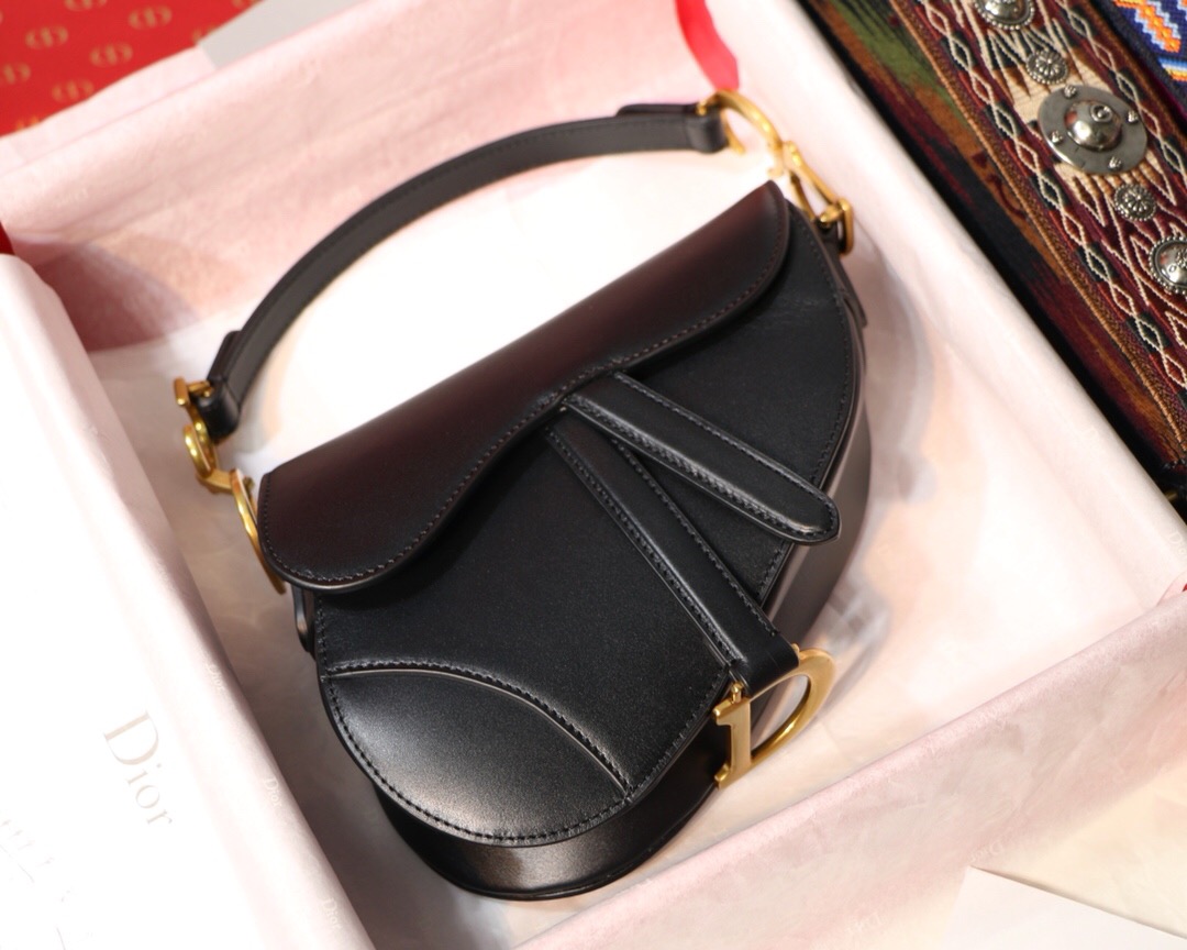M0447CWVG, MINI DIOR SADDLE CALFSKIN BAG