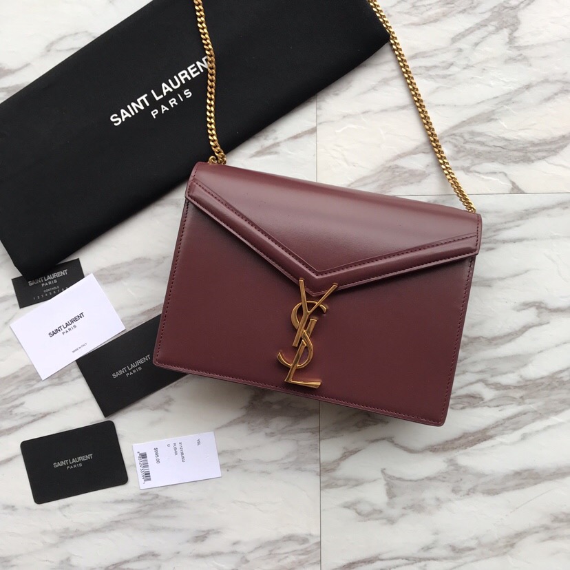 532750, CASSANDRA MONOGRAM CLASP BAG IN SMOOTH LEATHER, YSL Saint Laurent