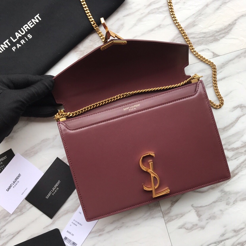 532750, CASSANDRA MONOGRAM CLASP BAG IN SMOOTH LEATHER, YSL Saint Laurent
