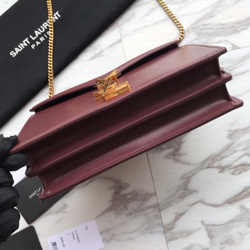 532750, CASSANDRA MONOGRAM CLASP BAG IN SMOOTH LEATHER, YSL Saint Laurent