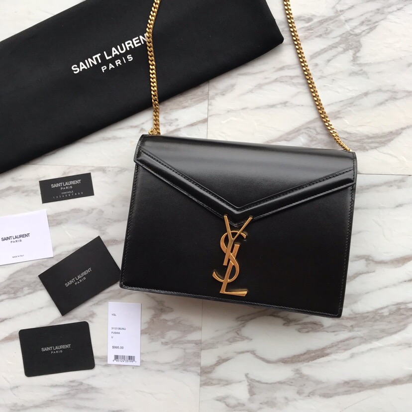 532750, CASSANDRA MONOGRAM CLASP BAG IN SMOOTH LEATHER, YSL Saint Laurent