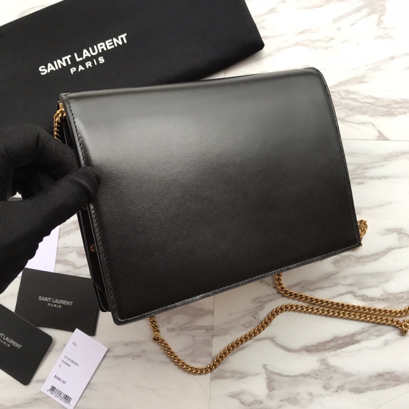 532750, CASSANDRA MONOGRAM CLASP BAG IN SMOOTH LEATHER, YSL Saint Laurent