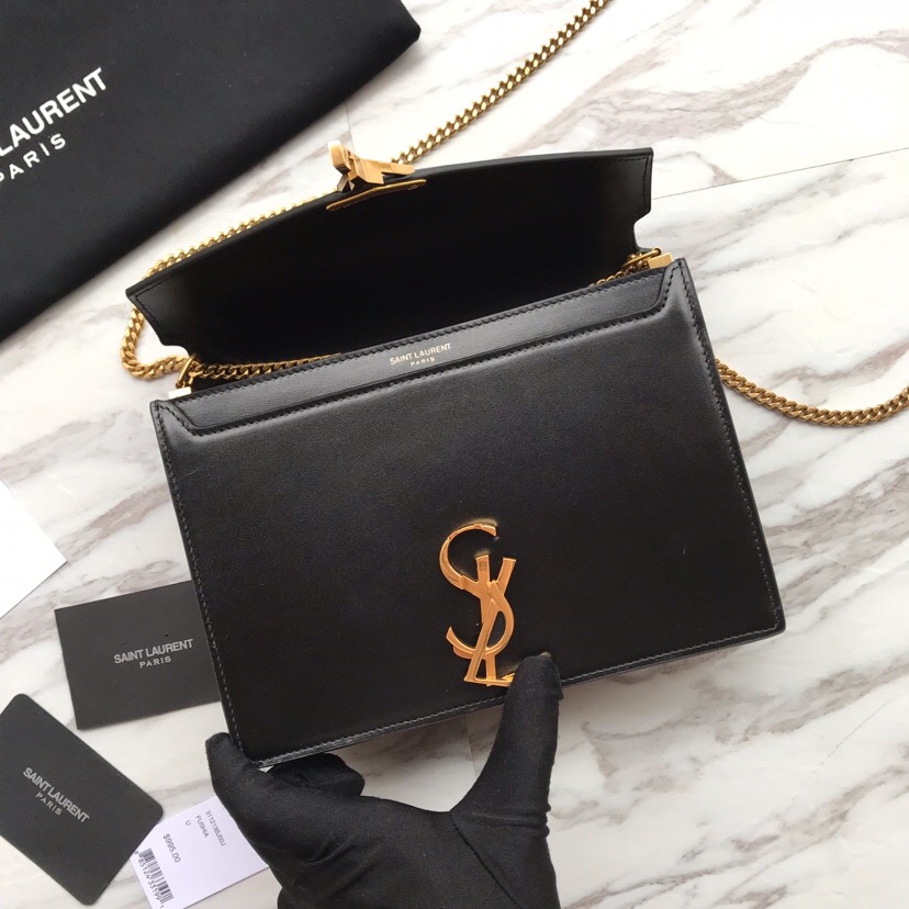532750, CASSANDRA MONOGRAM CLASP BAG IN SMOOTH LEATHER, YSL Saint Laurent